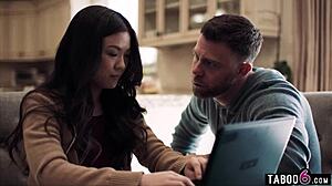 Asian teen Lulu Chu joins MILF Vic in wild dorm 3some