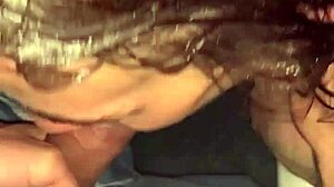 She gives a SMOKING BLOWJOB in the shower to her neighbor's skinny wife.