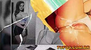 Boss catches hot babe doing striptease on internet, enjoying life crazily