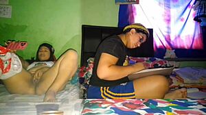 I stroke my big pussy while my stepsister handles her college homework 😏