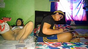 I stroke my big pussy while my stepsister handles her college homework 😏