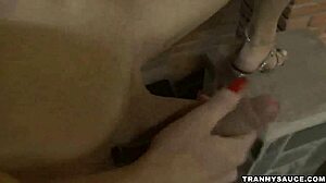 foxy blonde crossdresser solo in private