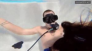 couple films eva sasalka and jason fucking underwater with tight asses