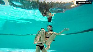 couple films eva sasalka and jason fucking underwater with tight asses