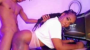 Anastasia Knight stepsis gets fingered and fucked off the counter in doggystyle and missionary