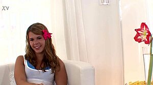 elizabeth bentley, a cute 19-year-old teen, gives a pov blowjob to a huge cock and swallows a big load