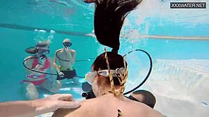 couple films eva sasalka and jason fucking underwater with tight asses