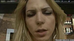 foxy blonde crossdresser solo in private