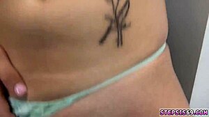 Brunette Teen in White Stockings Sucks Annoying Stepbro's Hard Cock