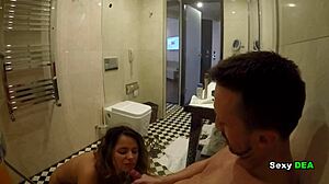 Steamy shower quickie with sexydea after pounding