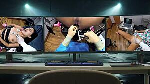 Dr. Tampa's smuggling inc: Asia Perez, Little Mina, and Ami Rogue face latex humiliation