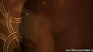 Beautiful Indian Woman Seduces with Dance and Striptease.