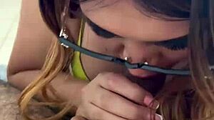 belly sucking blowjob with latina amateurs