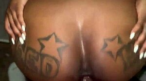 Pretty amateur licks big black cock on stairs