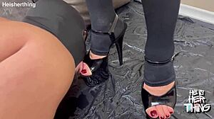 hey slave, drink up and lick my pussy, ass, and feet now