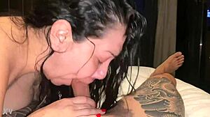 she gives a vegas blowjob to her latina man