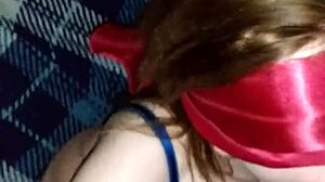 girlfriend blindfolded sucking old friend on film