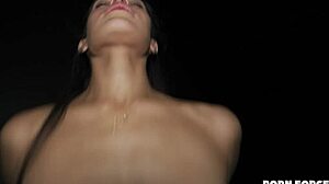 Pov of a submissive Latina bent over for rough doggystyle