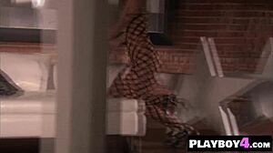 beautiful milf christine smith strips in lingerie, revealing her stunning naked curvy body with big tits