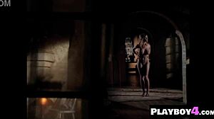 beautiful milf christine smith strips in lingerie, revealing her stunning naked curvy body with big tits