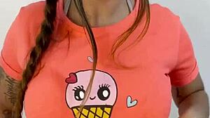 She shows her big tits