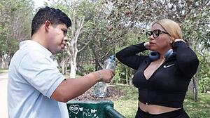 venezolana culona jogs and craves street cum.