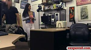 Ebony babe sucks monster cock and gets pounded! 😍