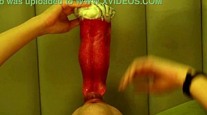 giant wolf uses rough tongue to invade male college student's mouth hole