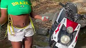 I helped a stranger and she wanted forest sex, almost caught