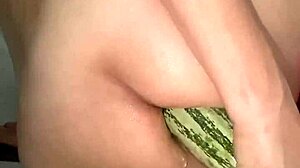 This slutty amateur prostitute with big ass can't get enough, she loves destroying her asshole on a huge thick cucumber until it's loose.