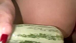 This slutty amateur prostitute with big ass can't get enough, she loves destroying her asshole on a huge thick cucumber until it's loose.