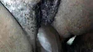 Just a casual day with cum flowing in a ROUGH CREAMPIE session with chubby black babe.