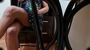 my hermanastra in white panties, legs spread wide under that skirt