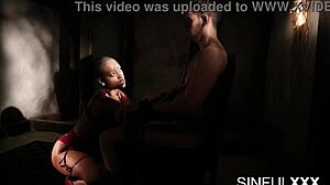 Ebony Bound to Make You Sweat with Footjob and Licking