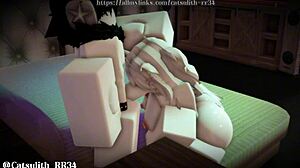 rough doggystyle with bent over big tits and blowjob 😈