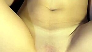 Cumming on her belly while she spreads her ass in sensual cowgirl ride