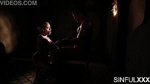 Ebony Bound to Make You Sweat with Footjob and Licking