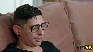 Nerd COUPLE indulges in RIMJOB and ASS LICKING FETISH.