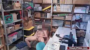 Lp officer catches sexy czech shoplifter and fucks her in office, blowjob reality hardcore