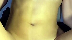 Cumming on her belly while she spreads her ass in sensual cowgirl ride