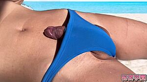 Slut Rips Clothes For Intense Beach Masturbation