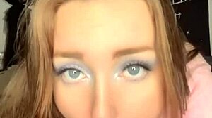 dildo sucking and pussy play with a big clit and horny slut 😈