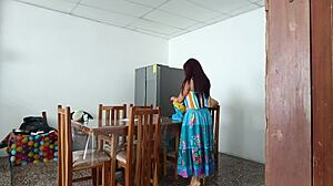 Sinful maid teases with her cute look. She spreads that pretty pussy wide open.