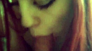 Redhead Amateur Delivers Intense Handjob and Blowjob Action