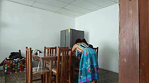 Sinful maid teases with her cute look. She spreads that pretty pussy wide open.