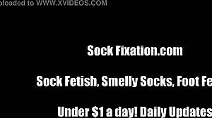 Look at these cute feet in socks teasing