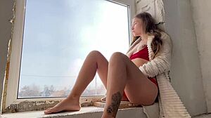 Public Masturbation by the Window Seducing Passers-By!