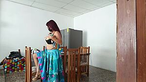 Sinful maid teases with her cute look. She spreads that pretty pussy wide open.