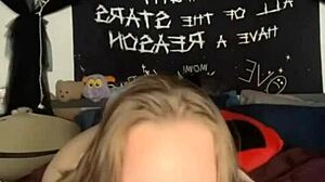 dildo sucking and pussy play with a big clit and horny slut 😈