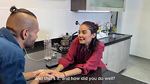 stepbrother fucks me in kitchen, gives lots of cum 😈 - allison sweet